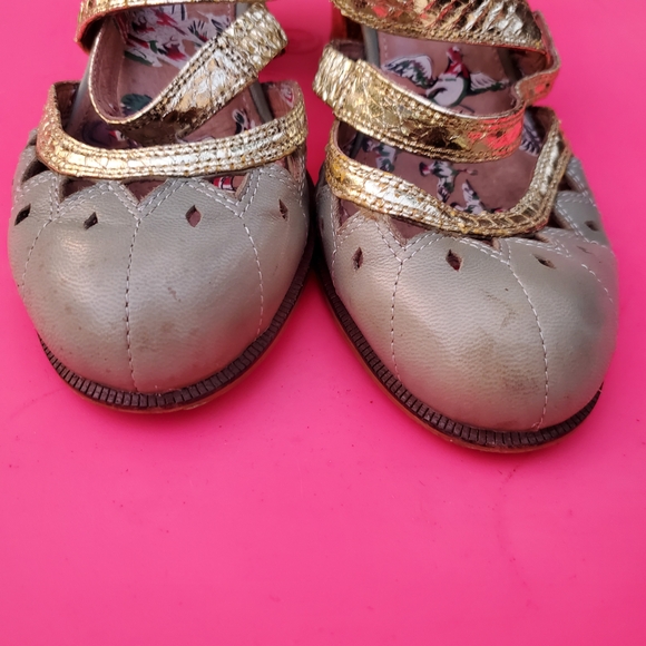 Miss L Fire Elegant Gold and Light Green Women's Shoes - Picture 2 of 9